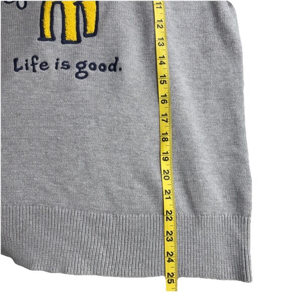 Life Is Good Rocket Dog Flower Hoodie Gray Soft Knit Pullover Women's Medium - Picture 6 of 9